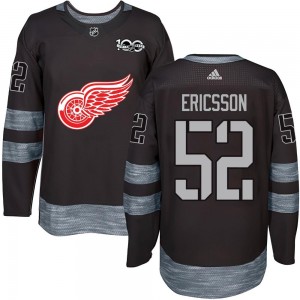 Youth Detroit Red Wings Jonathan Ericsson Black 1917-2017 100th Anniversary Jersey - Authentic
