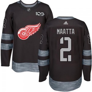 Youth Detroit Red Wings Olli Maatta Black 1917-2017 100th Anniversary Jersey - Authentic